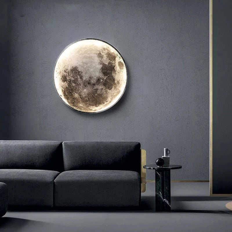 applique murale moderne en forme de lune éclairage décoratif 3D - vue 4 sur 16