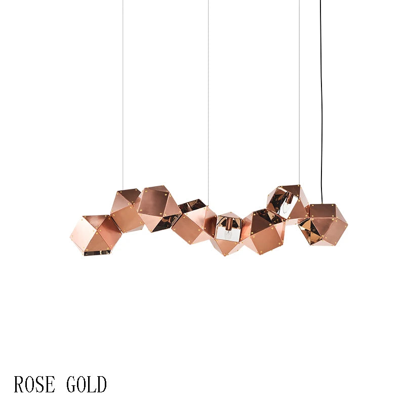 Modern luxury creative LED dining room chandelier New cube art living room decorated kitchen, meeting room hanging chandelier - vue 7 sur 14