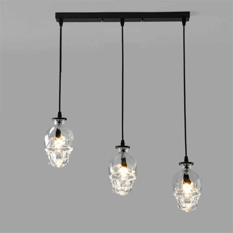 suspension loft américain rétro avec lampe crâne en bouteille de vin led - vue 4 sur 10