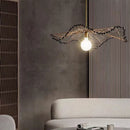 lustre art déco en corde de chanvre pour boutiques et restaurants