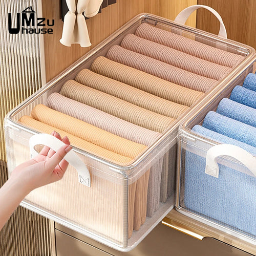 lot de 2 paniers transparents avec cadre en métal pour rangement polyvalent - vue 3 sur 7