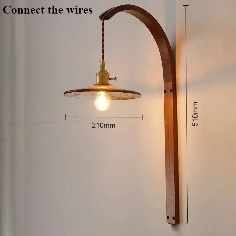 lampe moderne en bois de noyer avec lumière led décorative - vue 19 sur 21