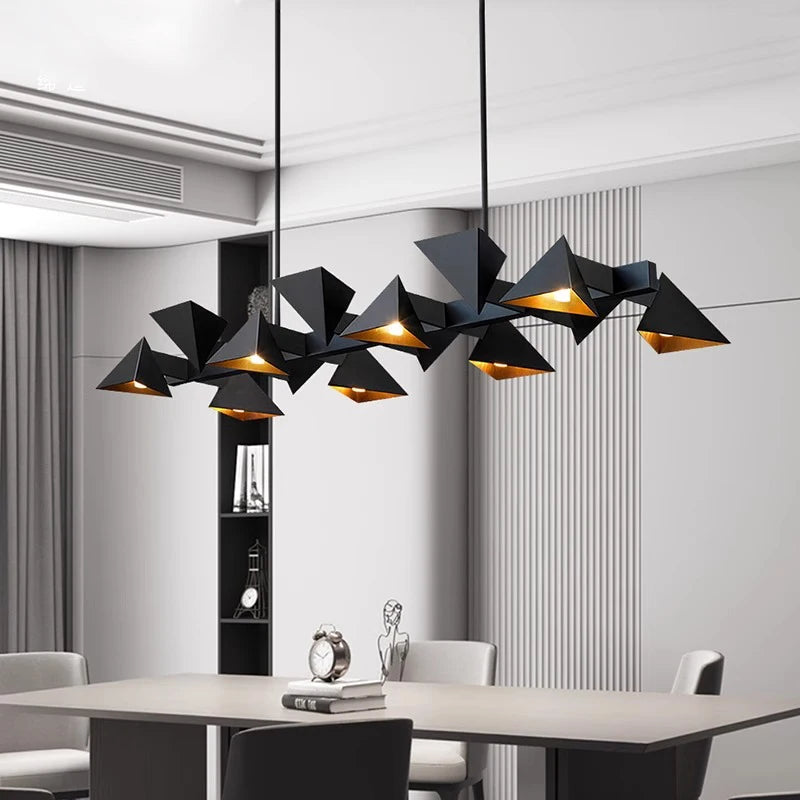 Lustre design moderne en métal noir décoratif intérieur
