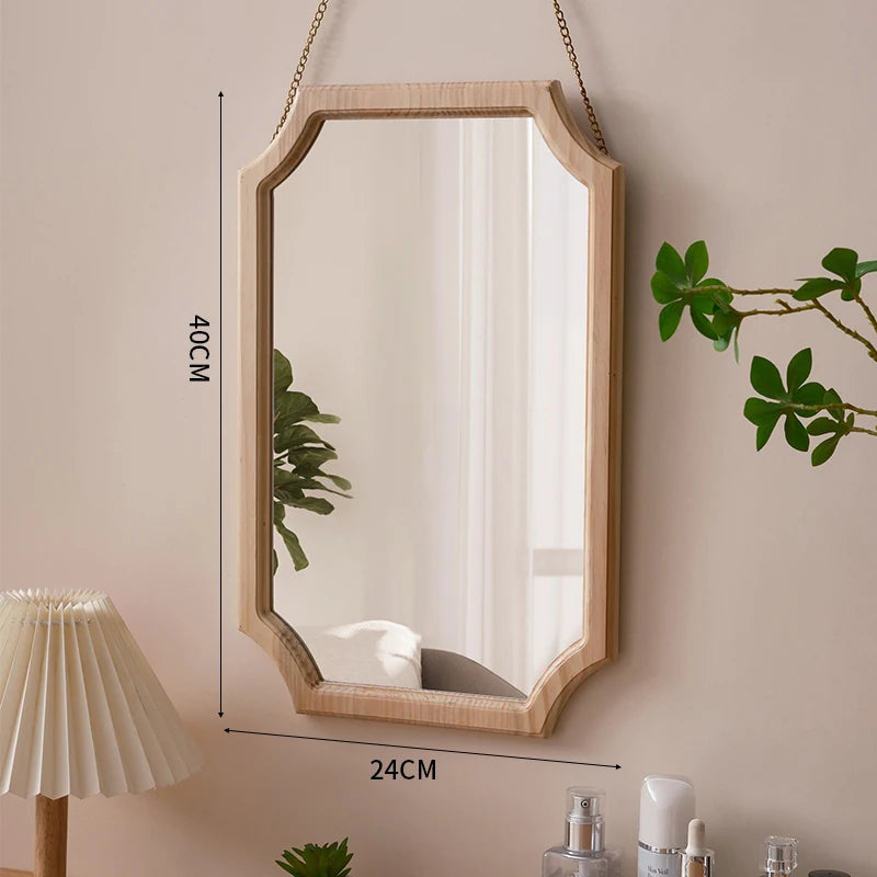 miroir vintage en bois massif pour maquillage étanche et antirouille - vue 11 sur 15