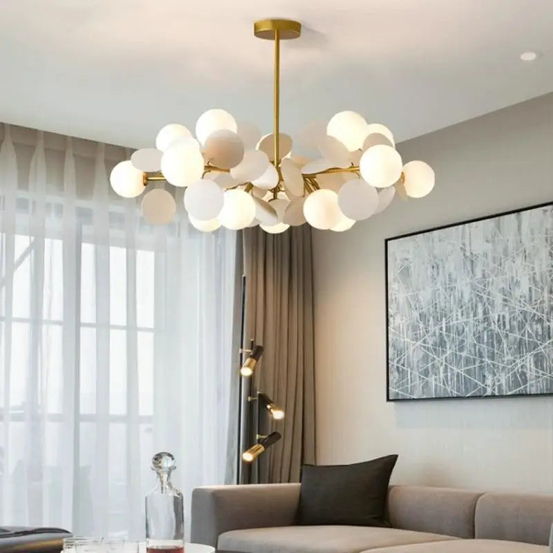 lustre design moderne en verre led style nordique pour intérieur - vue 4 sur 30