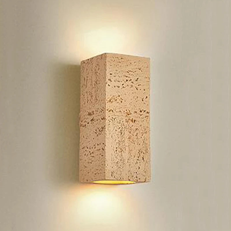 applique led wabi-sabi carrée ciment nordique luminaire décoratif intérieur - vue 4 sur 11