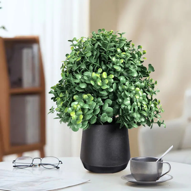 petit arbre d'eucalyptus artificiel pour décoration intérieure et extérieure - vue 3 sur 7