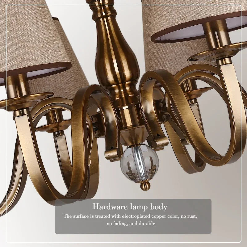 lustre led classique américain pour une décoration rustique élégante - vue 6 sur 15