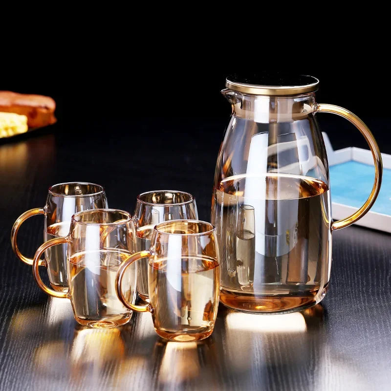 Bouteille eau verre borosilicate grande capacité florale