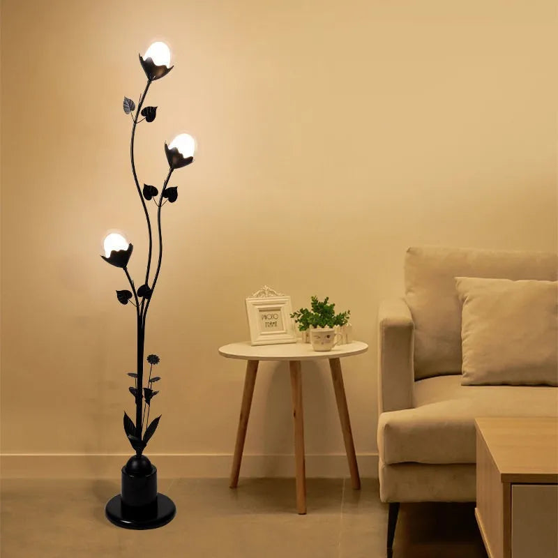 lampe sur pied boule en verre pour décoration intérieure - vue 3 sur 8