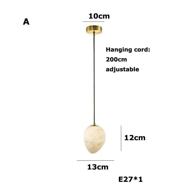 lustre suspendu led marbre géométrique intensité variable - vue 8 sur 12