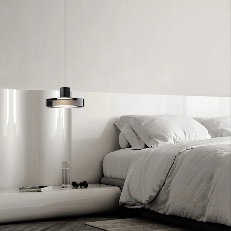 suspension ronde moderne en verre pour intérieur avec fil réglable - vue 3 sur 7