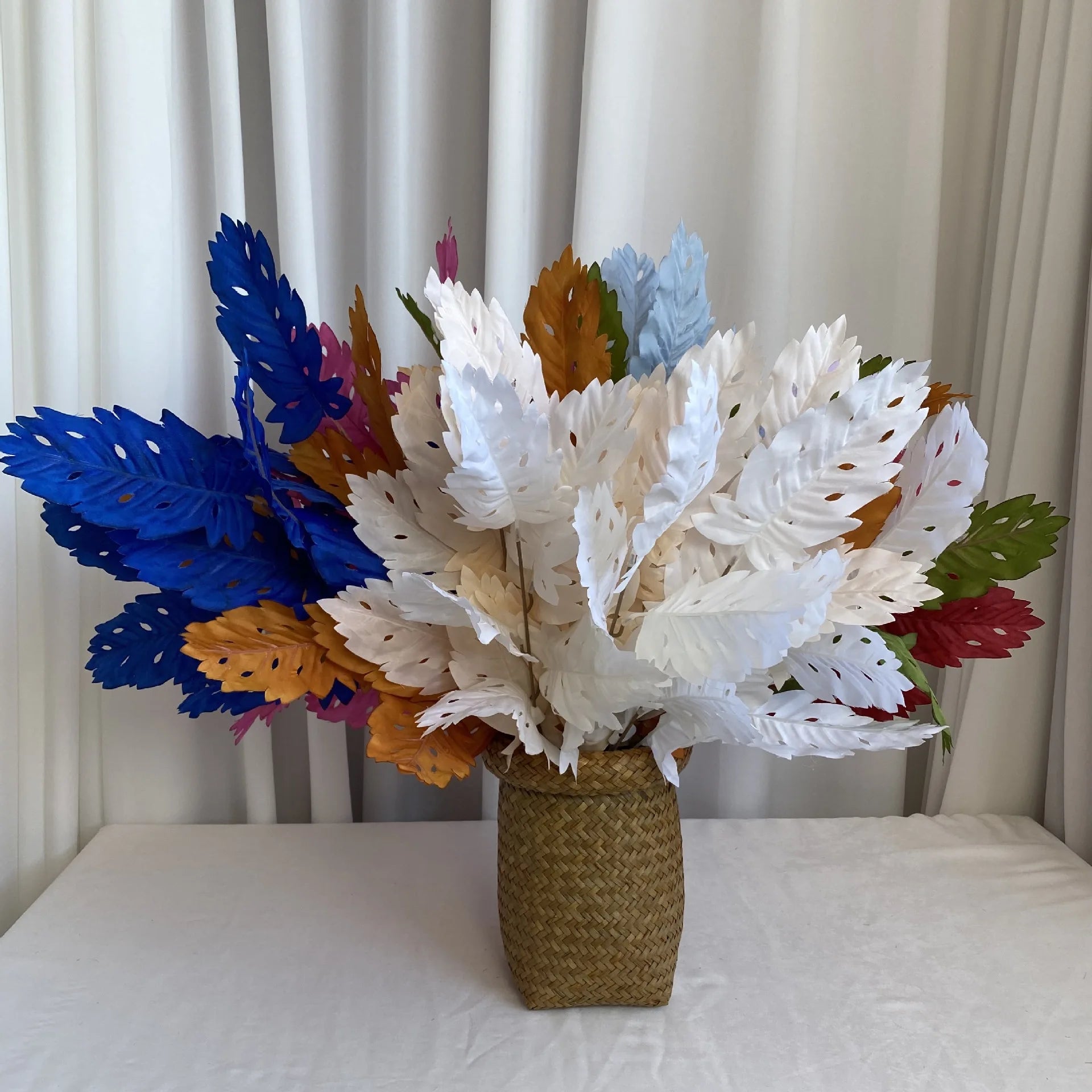 plantes artificielles feuilles de soie pour décoration florale - vue 5 sur 15