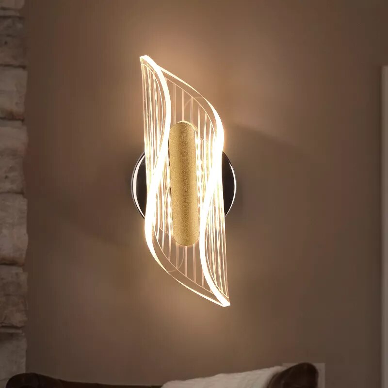 Applique murale moderne led acrylique salon intérieur chambre décoration - vue 2 sur 12
