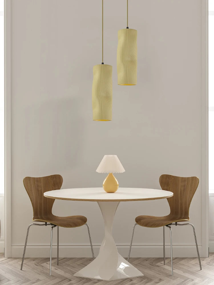 suspension led design rétro nordique wabi sabi décoration maison - vue 3 sur 8