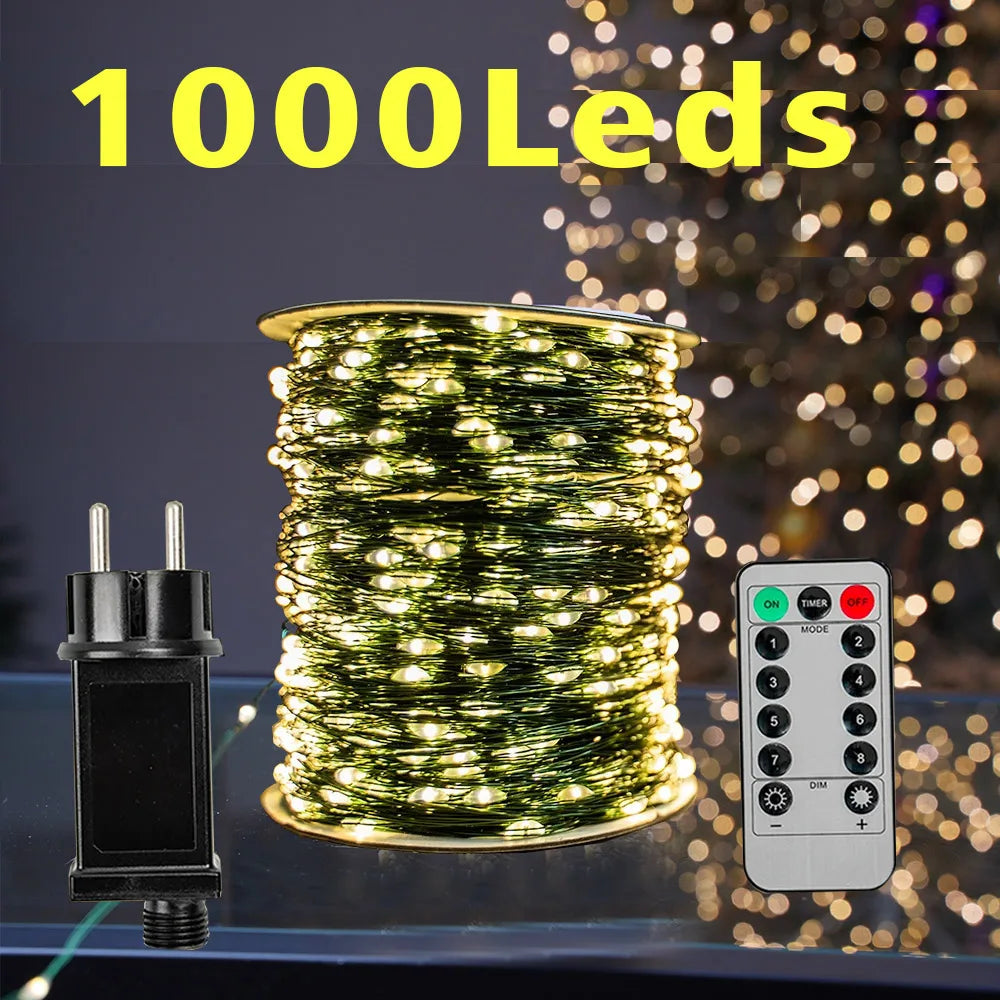 guirlande lumineuse 1600 led pour décoration extérieure et événements festifs - vue 2 sur 8