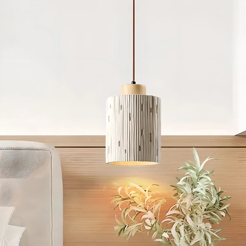 suspension à led en ciment style nordique moderne décor intérieur - vue 2 sur 7