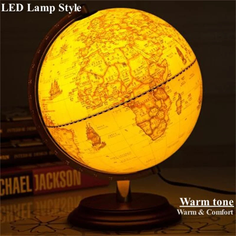 globe terrestre imprimé en hd avec lampe led artisanale 360 degrés - vue 3 sur 10