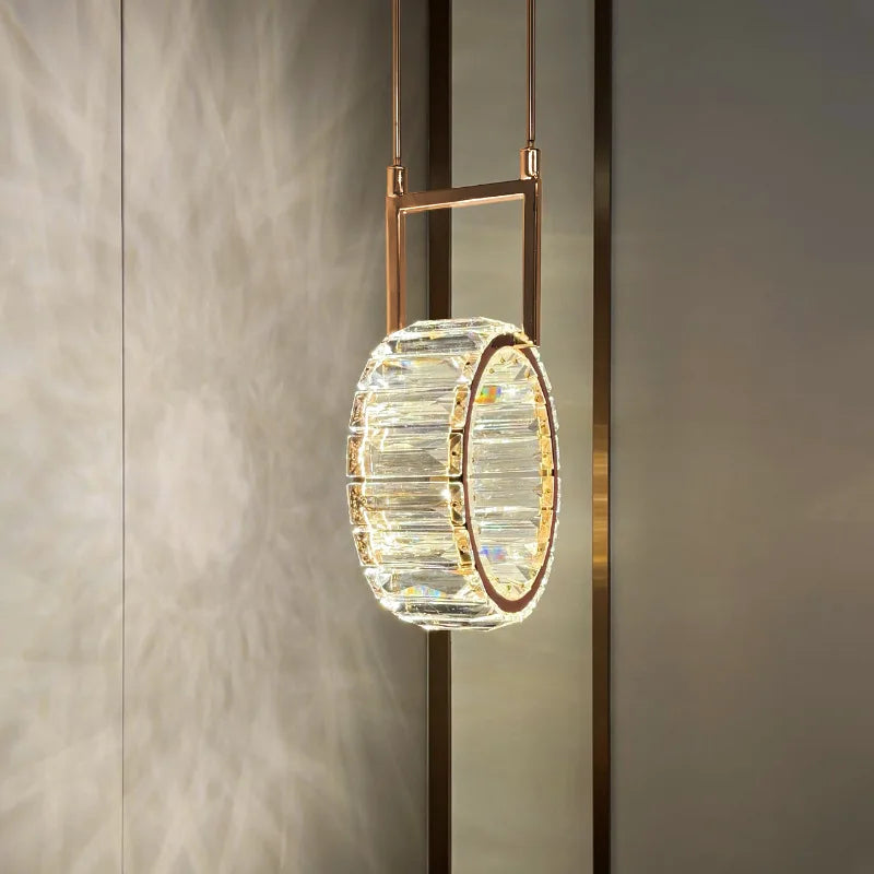 applique murale led ronde moderne en cristal de luxe - vue 5 sur 8