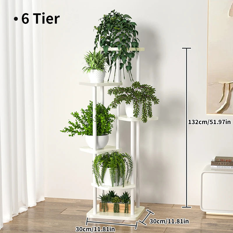 support en bois pour plantes et fleurs à plusieurs niveaux - vue 9 sur 10