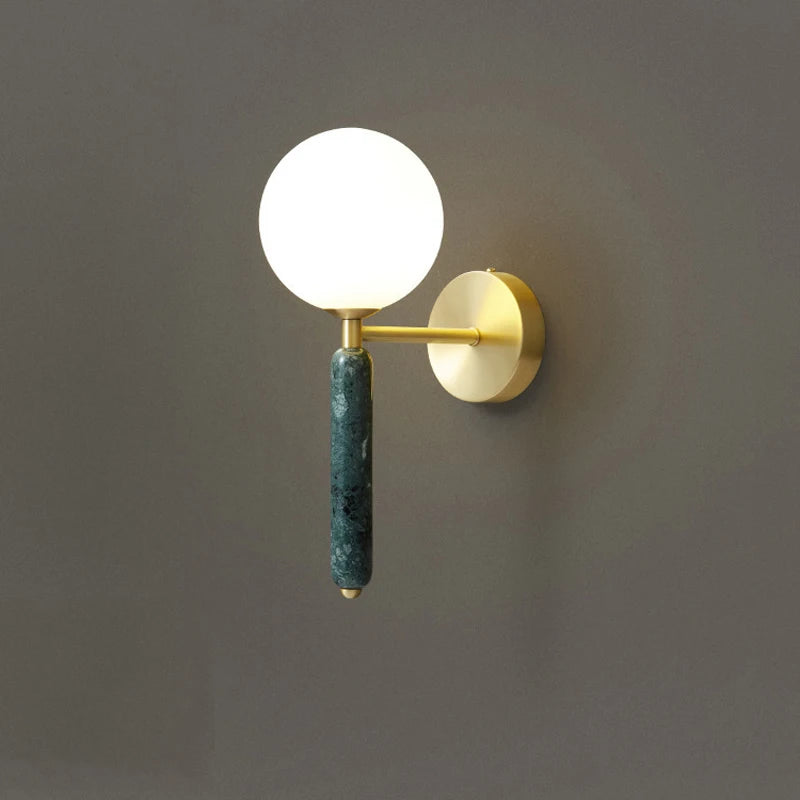 Lampe de chevet en marbre vert italien - vue 2 sur 9
