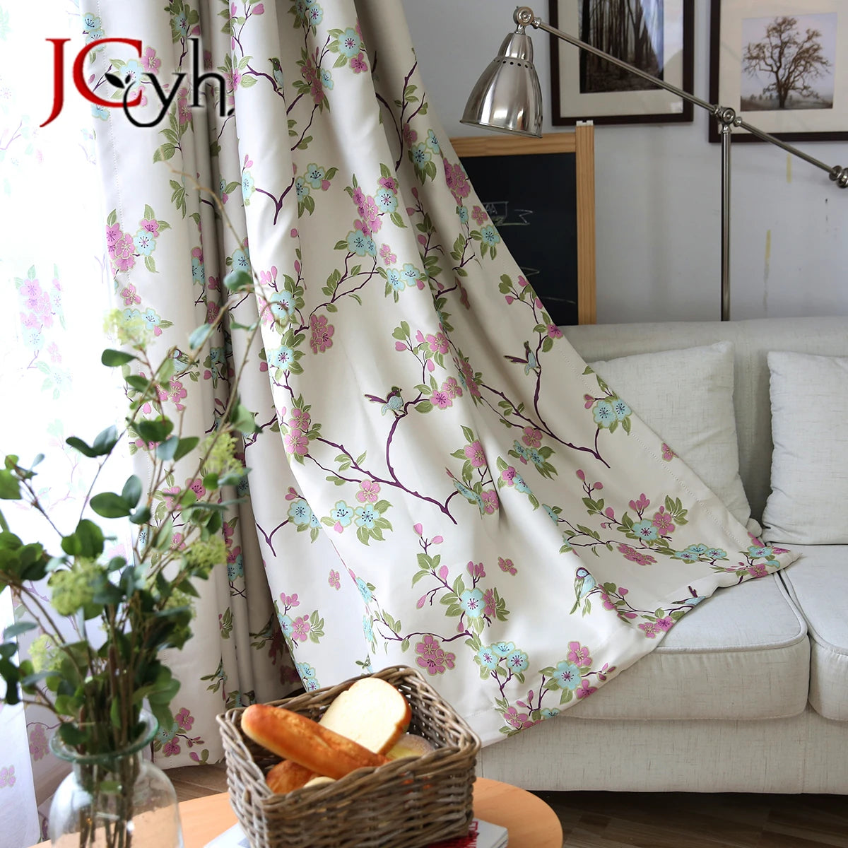 Rideau moderne floral occultant pour salon chambre fenêtre