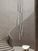 lustre ovale led minimaliste pour duplex hôtel penthouse