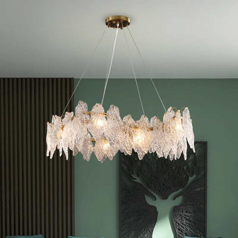 lustre moderne en cristal lumineux design élégant pour décoration d'intérieur - vue 2 sur 8