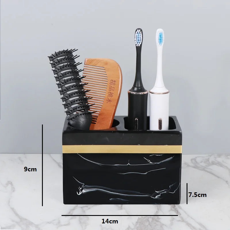 porte-brosse à dents en résine marbrée pour salle de bain - vue 14 sur 15