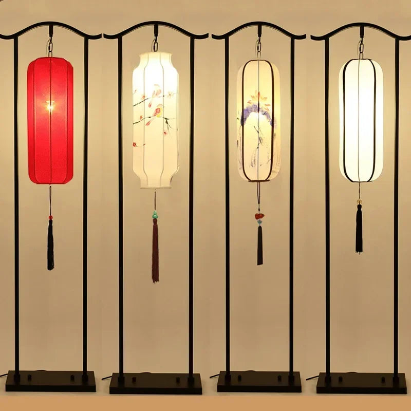 lampadaire rétro zen chinois pour décoration moderne intérieure - vue 2 sur 12
