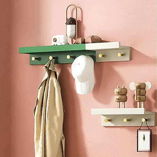 porte-manteau mural en bois pour rangement créatif et pratique - vue 3 sur 15