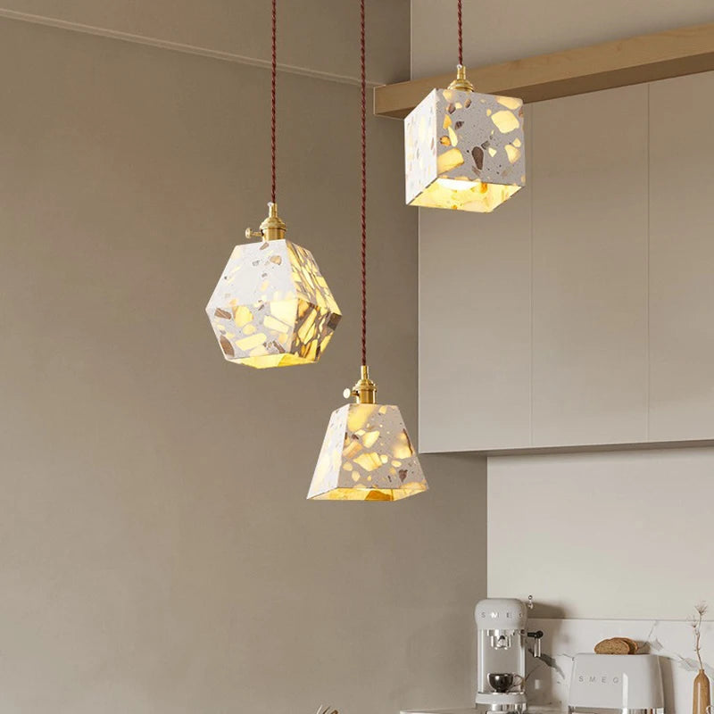 Industrial Style Concrete Pendant Light Fixture, Eco-friendly chandeliers are suitable for bedside, restaurant, café, etc - vue 3 sur 10