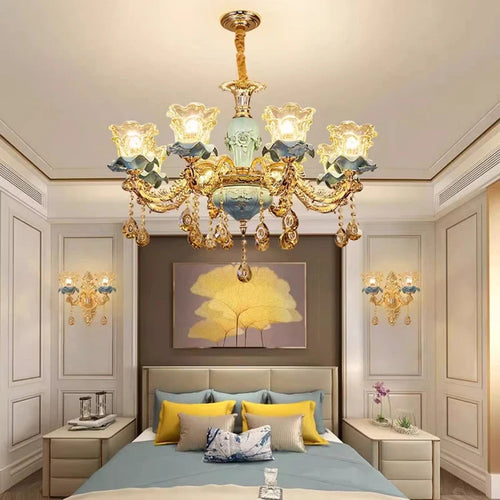 lustre rétro en céramique style européen pour intérieur - vue 5 sur 14