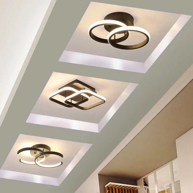 Moderne Led allée lumière plafonniers vestiaire couloir balcon Foyer plafonnier acrylique décoration maison lustre Luminaire - vue 3 sur 26