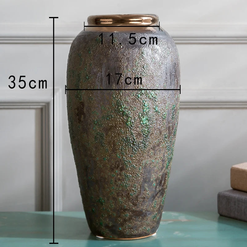 vase en céramique vintage style européen et chinois moderne - vue 10 sur 15