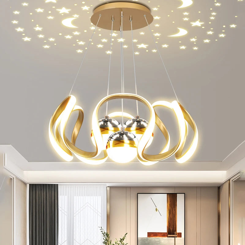 lustre moderne led décoration maison mode plafonnier luminaires - vue 5 sur 15
