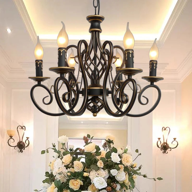 lustre vintage en fer rétro pour intérieur élégant - vue 4 sur 6