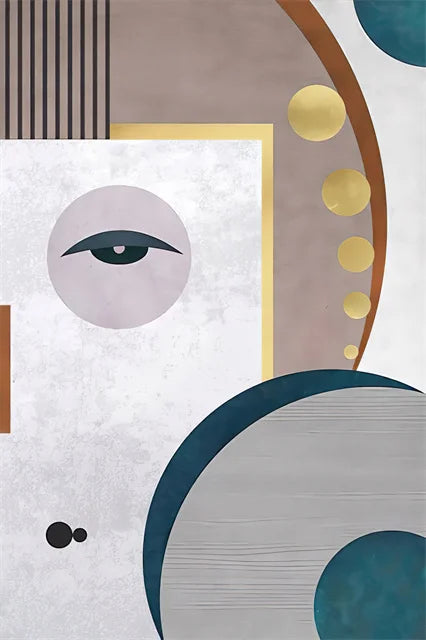 art mural abstrait avec personnages modernes pour décoration intérieure