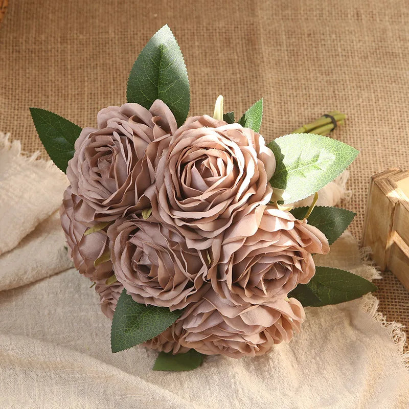 bouquet de roses artificielles décoration intérieure et extérieure fleurs faux - vue 7 sur 18