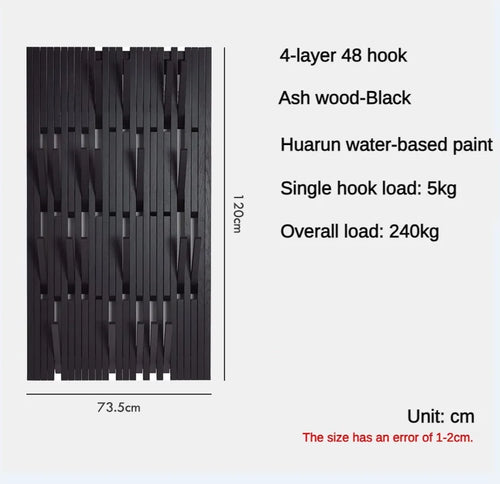 porte-manteau mural en bois pour vêtements et clés - vue 16 sur 18