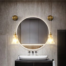 applique murale nordique en laiton avec miroir de cristal