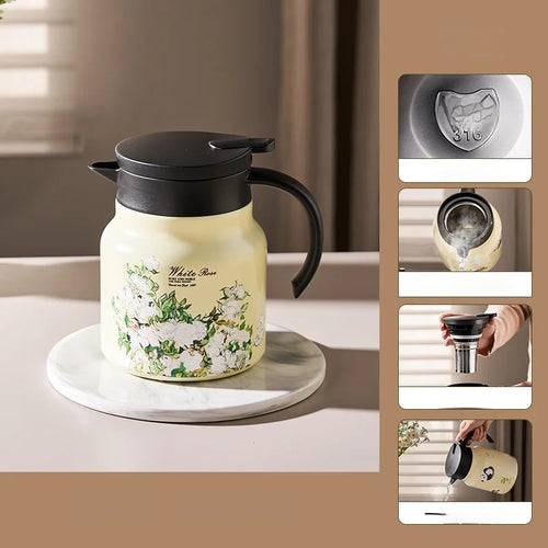 Théière isotherme panda grande capacité acier inoxydable maison