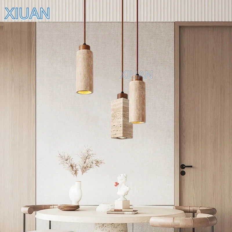 lustre led en pierre de grotte style wabi-sabi