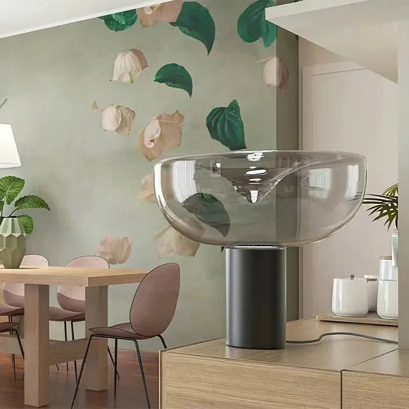 lampe de chevet design radar en verre moderne décorative - vue 5 sur 12