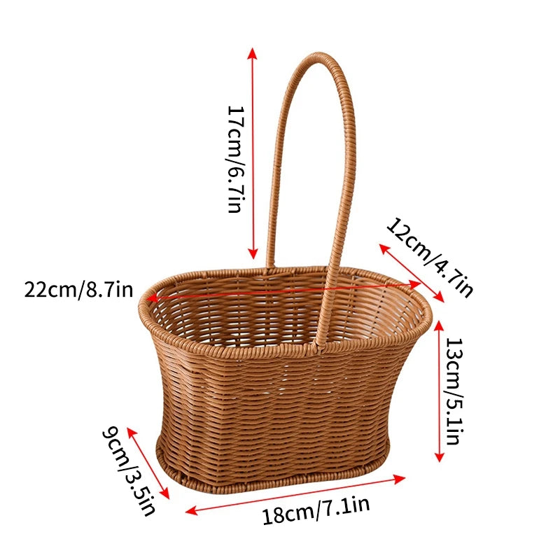 panier de rangement tissé à la main pour jardin et pique-nique - vue 27 sur 27