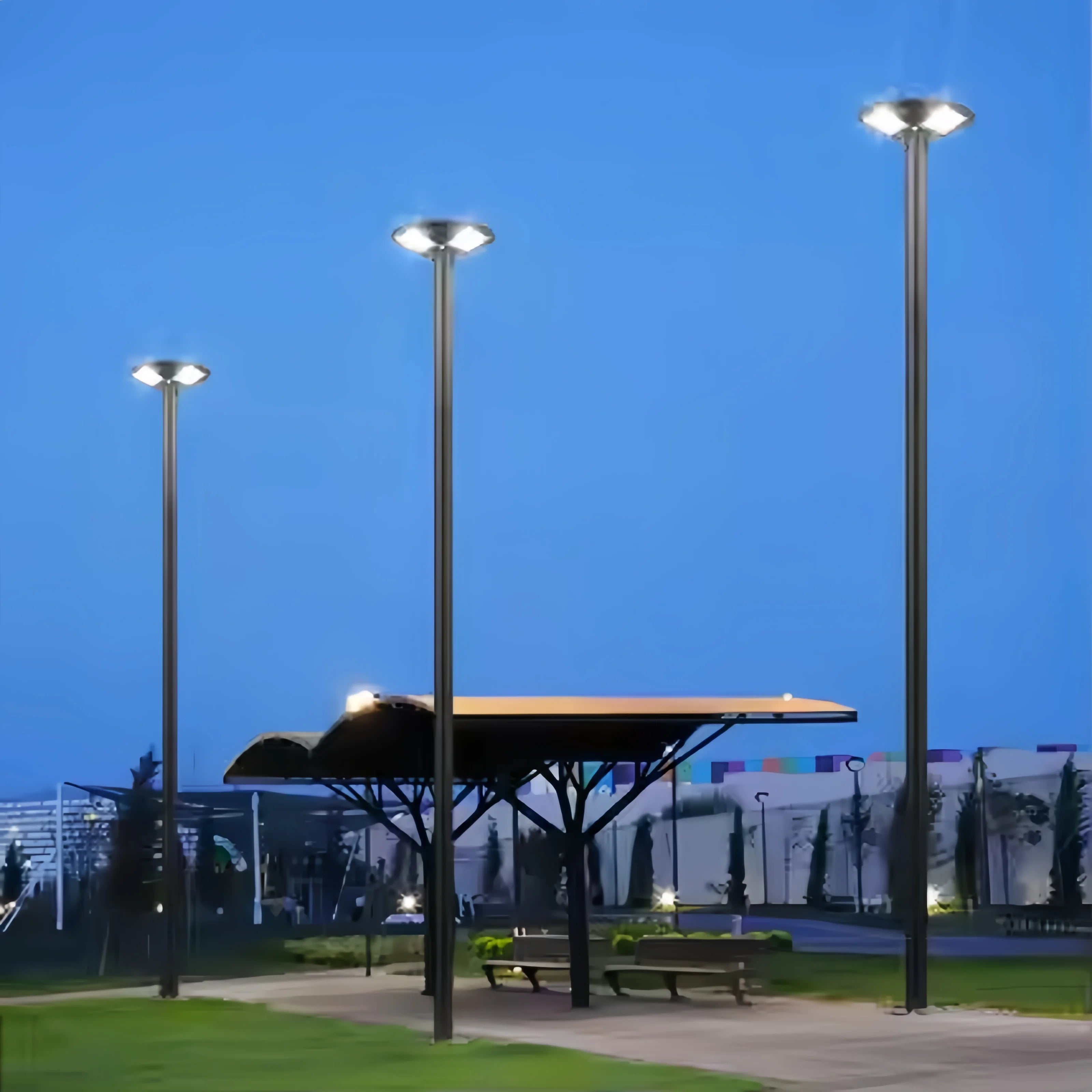 lampe solaire ronde pour jardin et éclairage extérieur - vue 7 sur 17