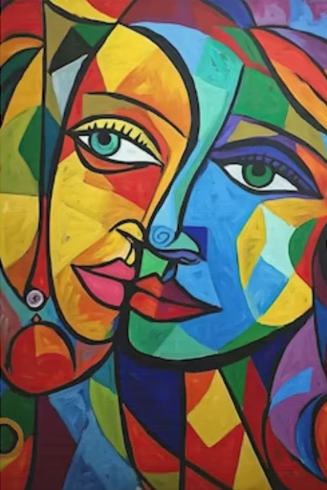 peinture abstraite cubiste style picasso pour décoration murale