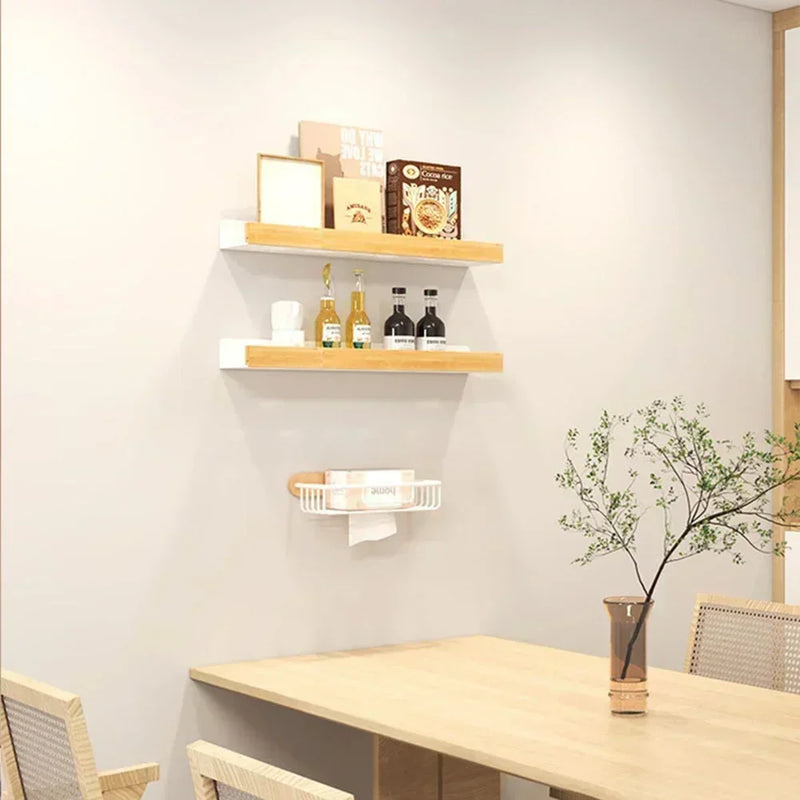 étagère en bois support d'angle sans perçage pour rangement