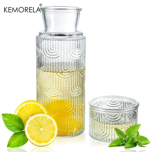Ensemble carafe verre vintage avec gobelet chambre