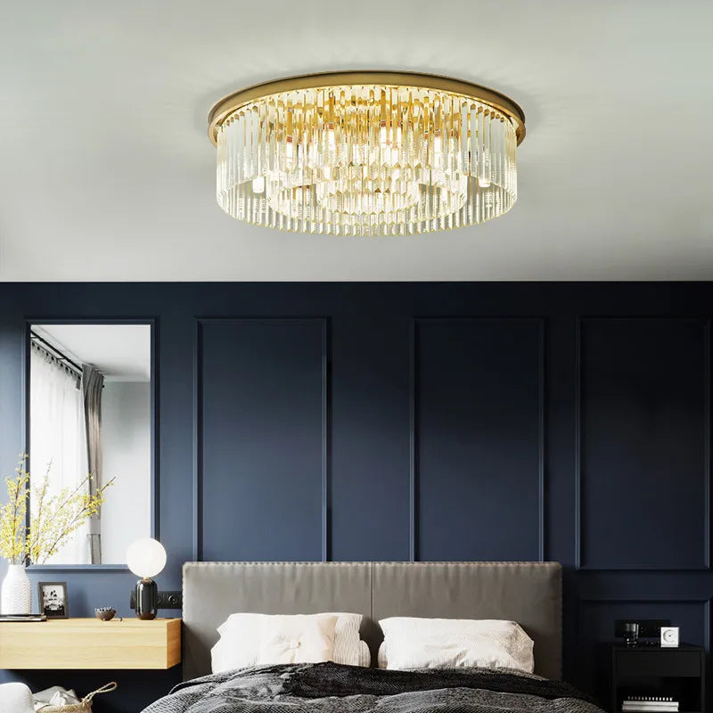 Lustre en cristal LED moderne américain salon salle à manger Villa suspension chambre plafond suspension lampe décor à la maison Lustre - vue 5 sur 21
